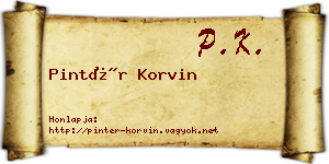 Pintér Korvin névjegykártya