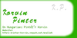 korvin pinter business card
